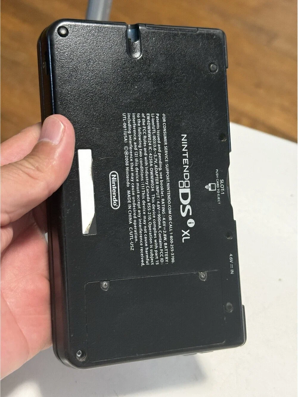 Nintendo DS XL Midnight Blue Console , ( Parts ) No Charger , Broken Hinge, Read